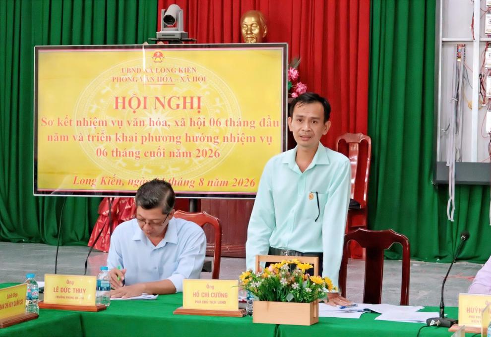 Phòng Văn hóa - Xã hội xã Long Kiến sơ kết công tác 6 tháng đầu năm 2026