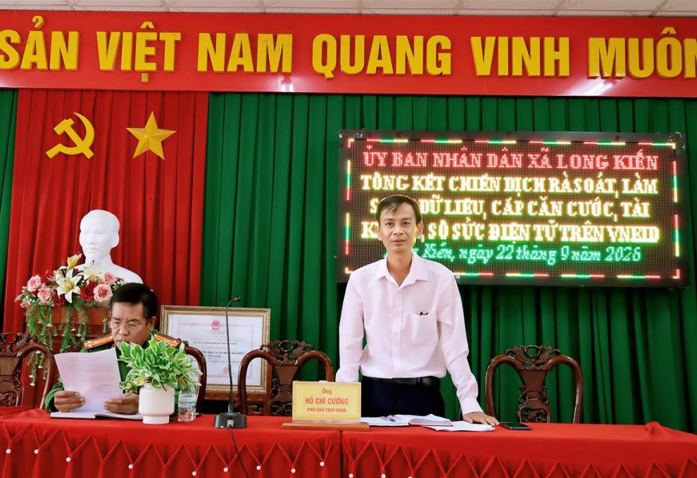 Xã Long Kiến tổng kết, kết quả rà soát, làm sạch, xây dựng dữ liệu